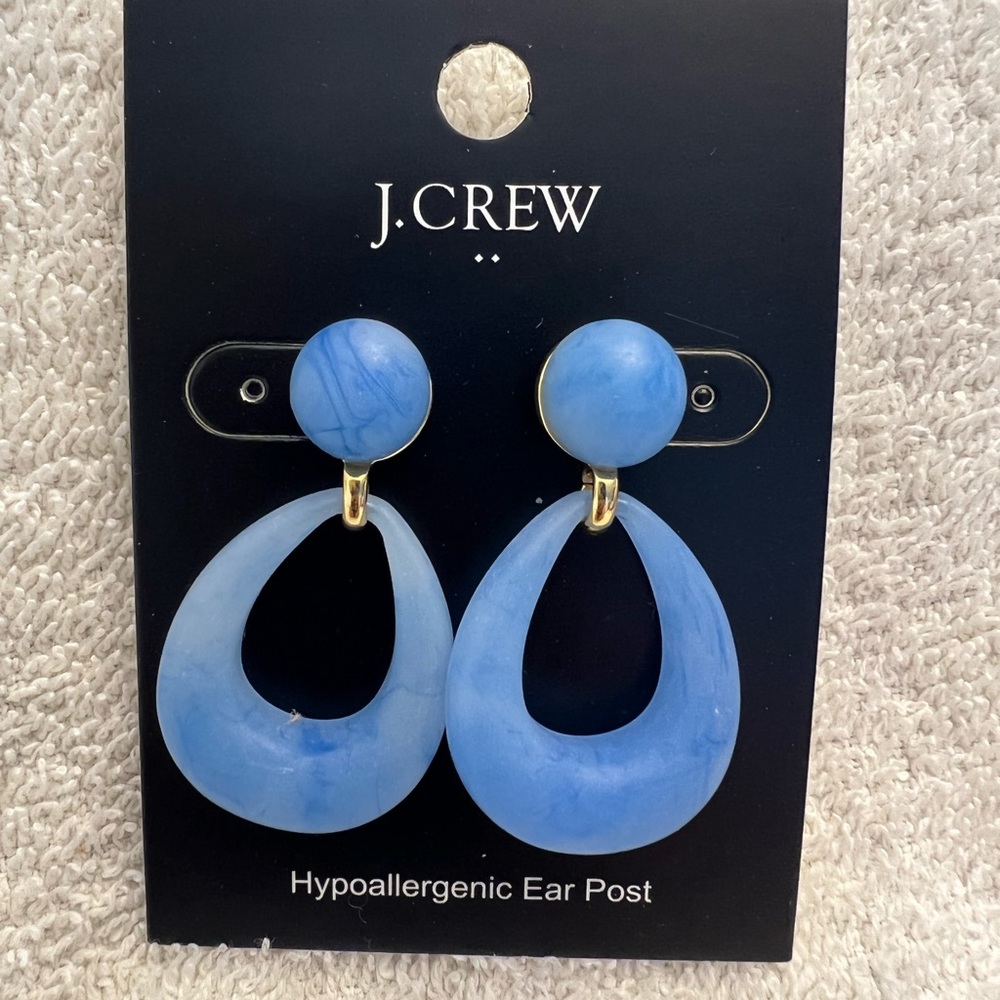 J Crew blue hanging earrings. NWT